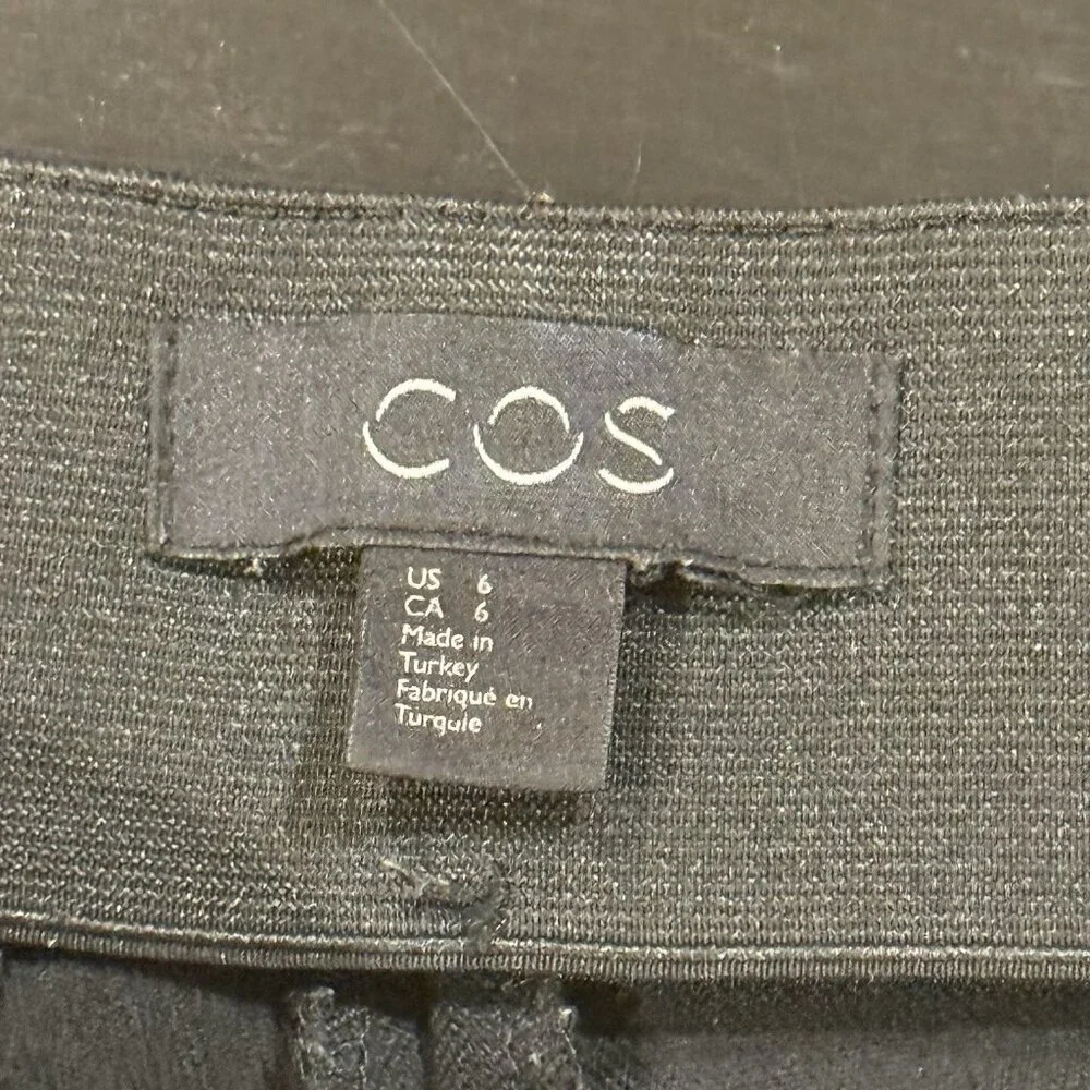 COS Size 6 Womens Black Skinny Flat Front Stretch Minimalist Midrise Pants